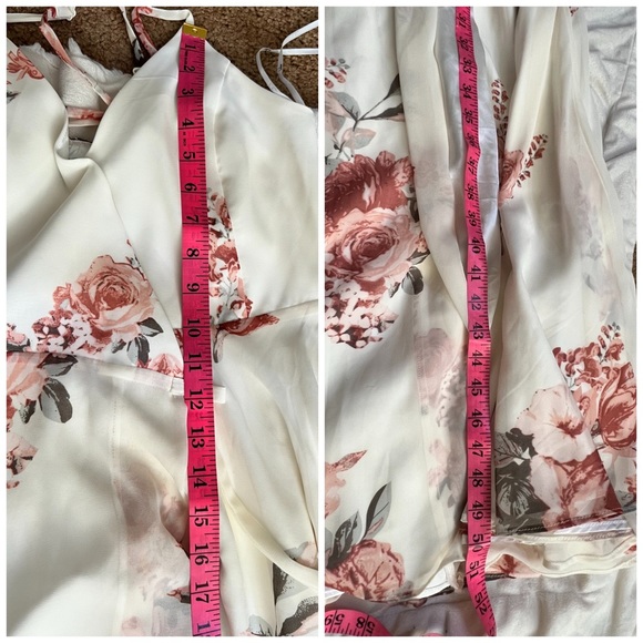 Lulus Elegantly Inclined Cream Floral Print Wrap Maxi Dress size xs - Picture 9 of 11